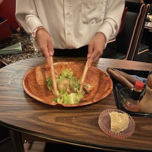 tableside caesar in the making  at Vulture in San Diego