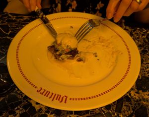 My wife had the Beyond steak Oscar, a perfect Béarnaise,  covering the Hearts of palm and steak.   at Vulture in San Diego