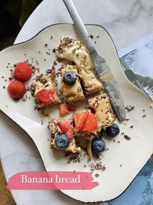 GF! 😃 But not made with a healthy flour option + containing other less optional ingredients 😕   at Fruits and Friends Juicebar in Boras