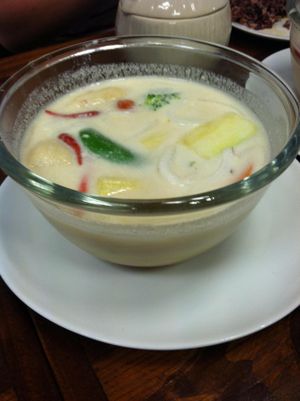 Tom Ka(spicy coconut soup)- actually not spicy, haha at Mango in Bangkok