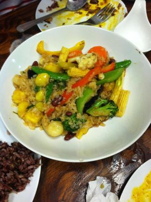 Green Curry friend rice at Mango in Bangkok