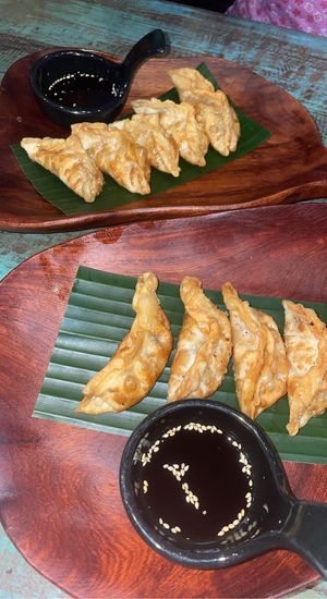 Fried gyoza  at Mango in Bangkok