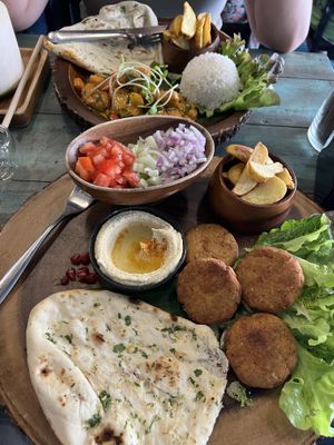 Falafels and naan at Mango in Bangkok