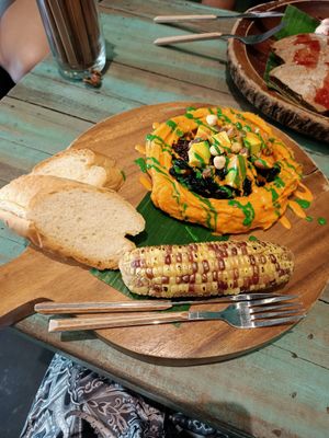 Sweet potato with pesto at Mango in Bangkok
