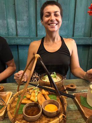 Nuggets and dumplings soup at Mango in Bangkok