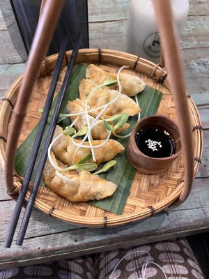 Fried Vegetable Gyoza  at Mango in Bangkok