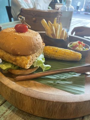 Tempeh burger   at Mango in Bangkok