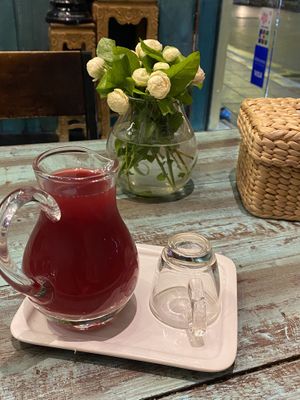 Raspberry lime kombucha   at Mango in Bangkok