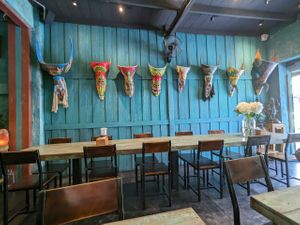 artwork on the walls at Mango in Bangkok