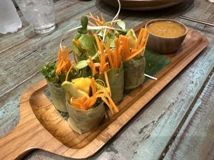 Spring rolls were the best I’ve ever had   at Mango in Bangkok
