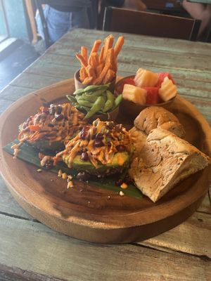 Pulled porked boates breakfast set  at Mango in Bangkok