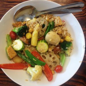 those rice veggie dishes with lotus root were the best! at Mango in Bangkok