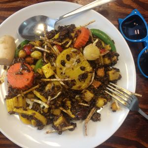 my favorite dish. I think it was the Black Rice Saffron Pulao Mango Style :) at Mango in Bangkok