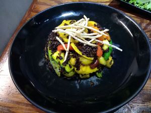 black saffron rice  at Mango in Bangkok