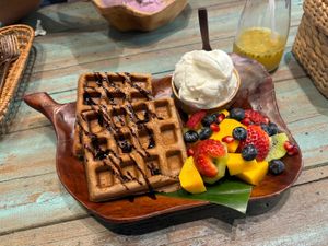 Gluten free waffles  at Mango in Bangkok
