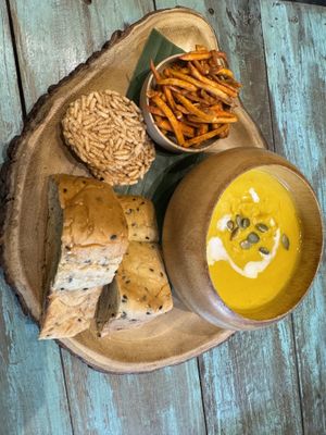 Pumpkin soup   at Mango in Bangkok