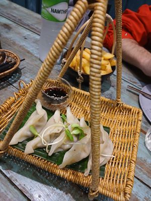 Vegetarian gyoza at Mango in Bangkok