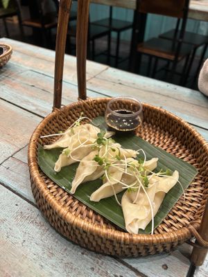 steam gyoza  at Mango in Bangkok