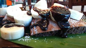 pancake with homemade 'nutella' at Mango in Bangkok