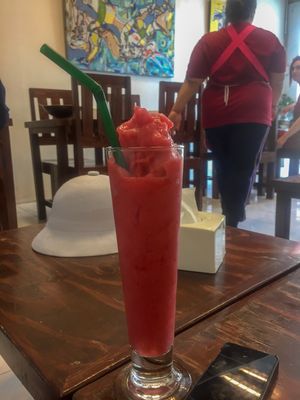 Raspberry Fruit Shake - 80THB at Mango in Bangkok