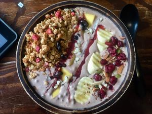 Chocolate smoothie bowl at Mango in Bangkok
