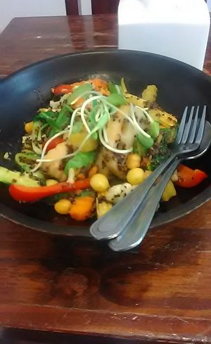 Vegan quinoa stir fry!  at Mango in Bangkok