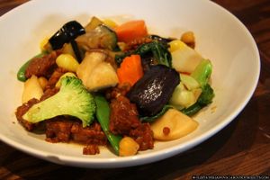 Vegetables with tempe  at Mango in Bangkok