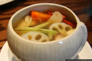 Tom Yam soup  at Mango in Bangkok