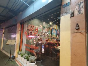 Overhead sign gone. December  2019 at Mango in Bangkok