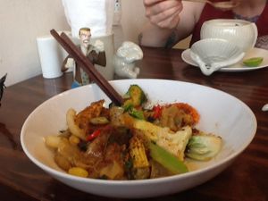 kee mao noodle dish at Mango in Bangkok