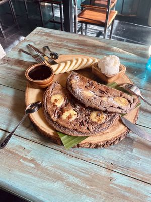 Gluten free vegan banana pancake at Mango in Bangkok