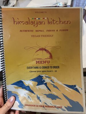 Front of menu (consider us your personal chef)  at Himalayan Kitchen in Honolulu