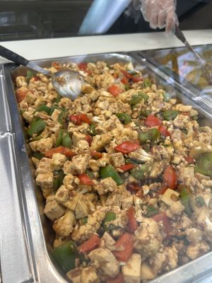 Chili tofu cauliflower   at Heavenly Veggies in Guam