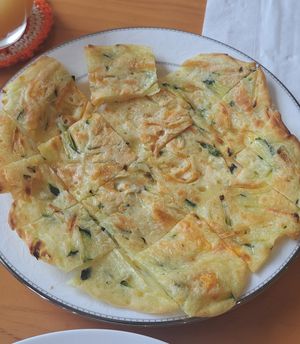 Jeon (vegetable pancake) at N. atelier in Glasgow