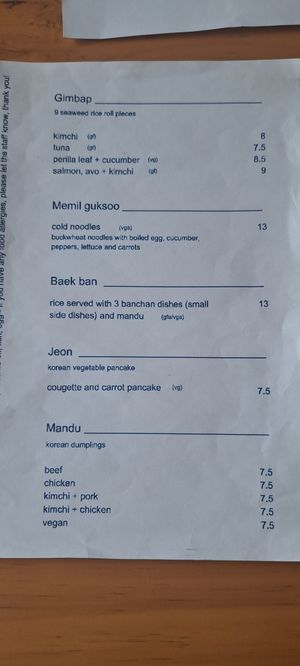 Food menu (June 2025) at N. atelier in Glasgow