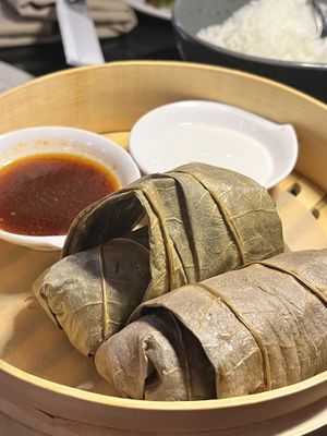 Jackfruit rice rolls  at Men & Beasts in Los Angeles