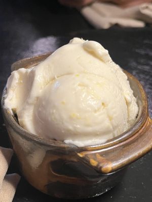Miso corn ice creamm  at Men & Beasts in Los Angeles