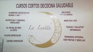 the wall at La Lunada Tienda Vegetariana in Bogota