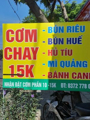 Menu in Vietnamese only at Quán chay THIÊN Y in Ho Chi Minh City