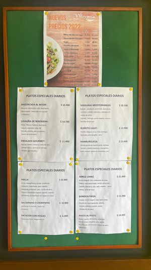 2022 Menu at Maruben Vegetariano in Bogota