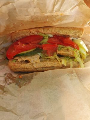 Vegan peri-peri chicken & salad at Coughlans Bakery - Dorking  in Dorking