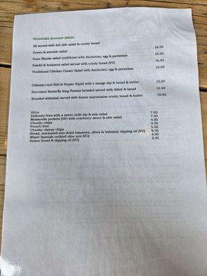 Menu page 2 at Periwinkle Bistro in Wales