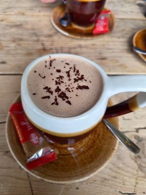 Vegan hot chocolate at Periwinkle Bistro in Wales