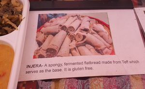 Injera soft flatbread so nothing gets left behind at Ethiopian Vegan Eats in East London