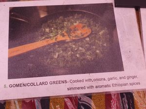 Greens at Ethiopian Vegan Eats in East London