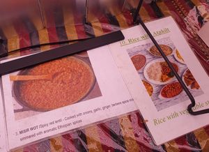 Rice with vegetable stew at Ethiopian Vegan Eats in East London