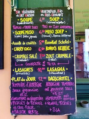 Menu at L'eau Chaude - Het Warm Water in Brussels
