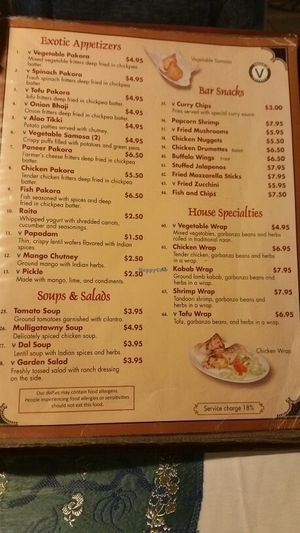 Appetizers, etc.  at Kennedy's Irish Pub and Indian Curry House in San Francisco