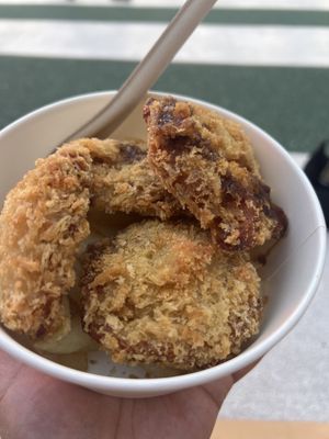 Karuage combo (fries underneath)   at Natureverse Kitchen in Osaka