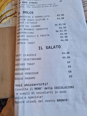 Menu at Festina Lente Bistrot in Seregno